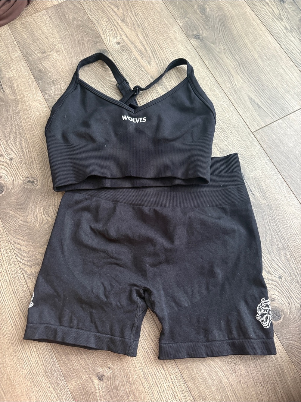 Darc Sport Black Seamless Logo Sports Bra & Shorts Set